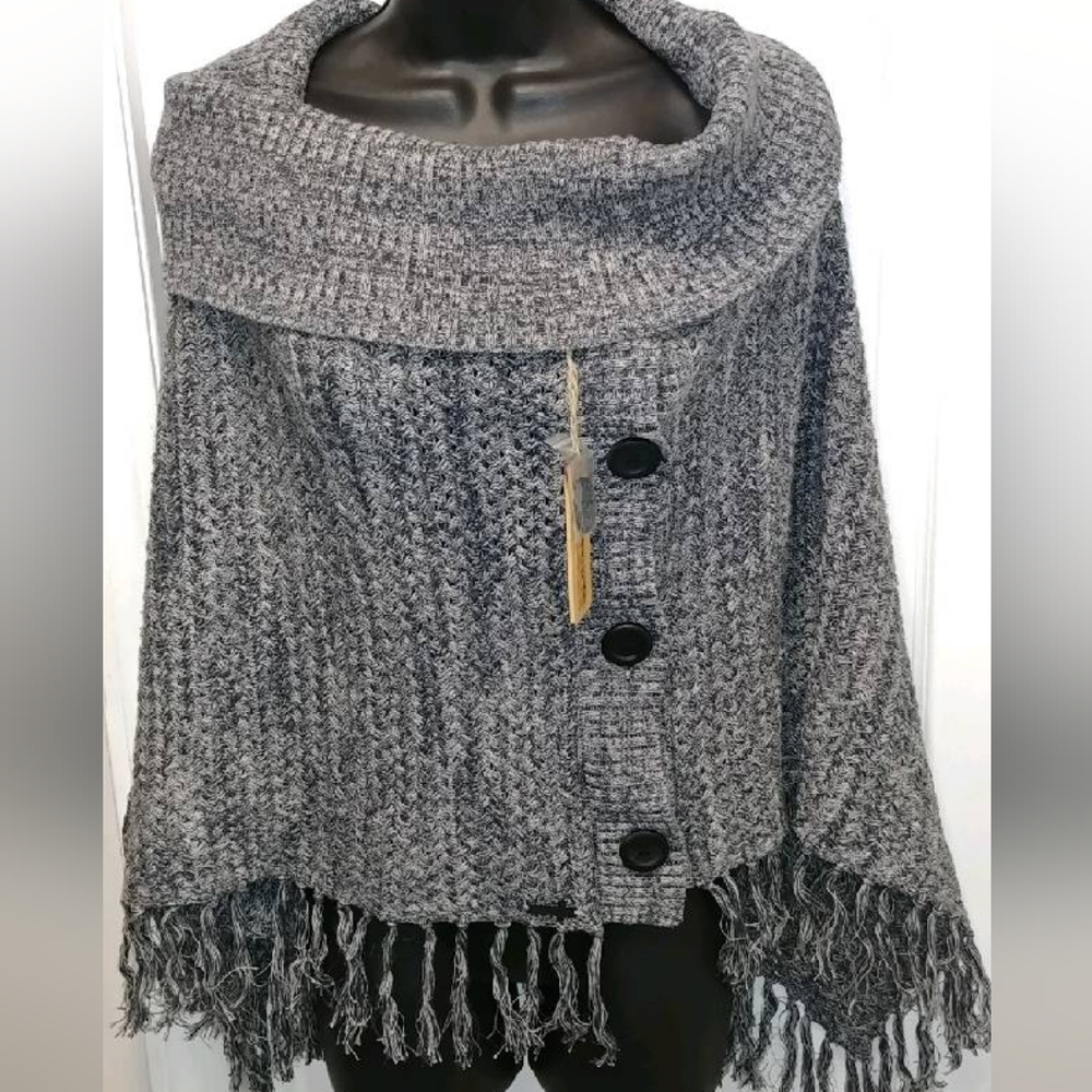 Nomads blue knit poncho